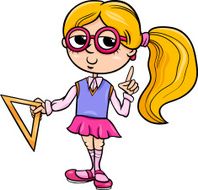 grade school girl cartoon illustration N2