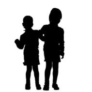Vector silhouette of girl N111