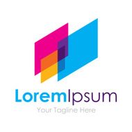 Abstract blend of colorful sheets element icons business logo