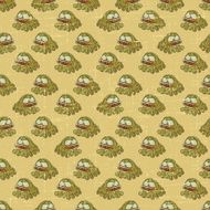 Vintage vector seamless pattern with cartoon frogs