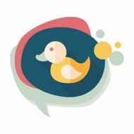 Duck toy flat icon with long shadow eps 10 N46