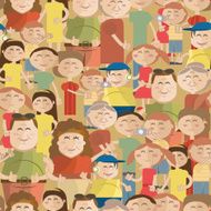 Seamless pattern Cartoon crowd