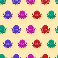 Seamless pattern with octopuses
