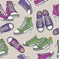 Seamless pattern with sneakers N5
