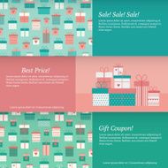 Set of banners with gift boxes Vector illustration