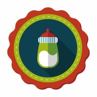 Baby bottle flat icon with long shadow eps10 N19