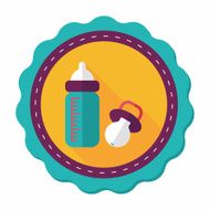Baby bottle flat icon with long shadow EPS 10 N120