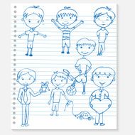 Sketch kids on a notebook N2