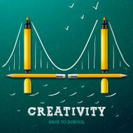 Creativity learning Bridge made with pencils and markers
