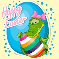 Crocodile with egg