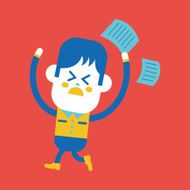 Character illustration design Boy feeling annoyed cartoon eps N6