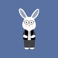 Smart cute Bunny glasses illustration