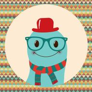 Hipster Retro Monster Card Design N2