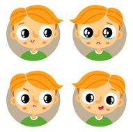 Set of four young boy emotions