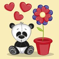 Panda with flower