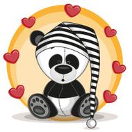 Panda with hearts