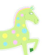 Funny horse on white background