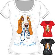 Vector T-shirt with dog Basset Hound