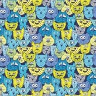 Sketch colorful cat pattern N2