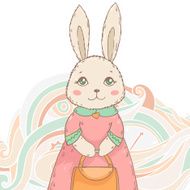 rabbit with woman handbag