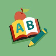 Smiling Apple Teacher Character Reading A Book