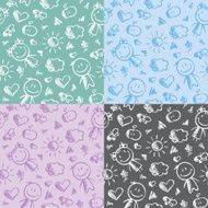 hand drawn kid patterns N2