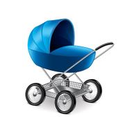 Baby stroller isolated on white vector