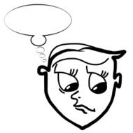 Hand drawing sketch of a person with negative emotions and N5