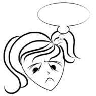 Hand drawing sketch of a person with negative emotions and N6