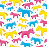 vector colorful toy horses seamless background