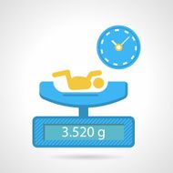 Flat color vector icon for weighing a newborn