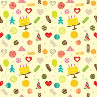 Birthday celebration themed seamless pattern