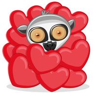 Lemur in hearts