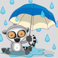 Lemur with umbrella
