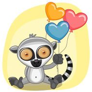 Lemur with balloons N3