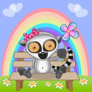 Lemur with flower