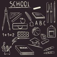 School supplies design element set