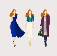 Hand drawn fashion girls N4