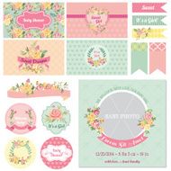 Scrapbook Design Elements - Baby Shower Flower Theme N4