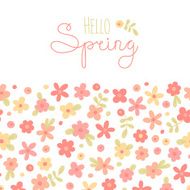 Sizon card Hello Spring with cute flowers N2