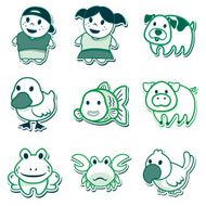 icons of people and animals for signaling