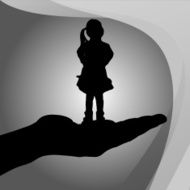 Vector silhouette of a girl N59