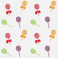 Seamless Lollipop Candies Pattern Vector Background