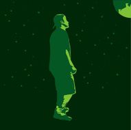 Boy staring at the moon