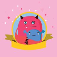 Holiday design monster with baby