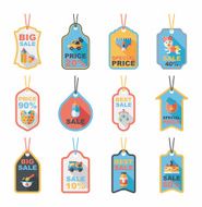 baby tag banner design flat background set eps10 N48