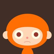 Orange Head child in costume character illustration