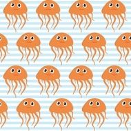 Seamless pattern with octopus and ramp Easy editable