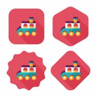 Train toy flat icon with long shadow EPS 10 N61