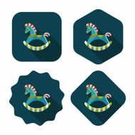 horse toy flat icon with long shadow eps10 N64